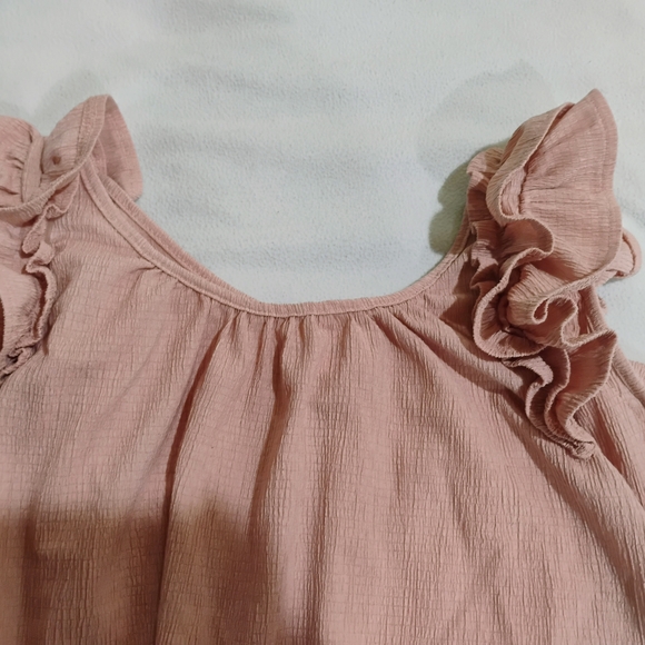 Women's Pink Ruffle Top and Shorts Set - Picture 2 of 15